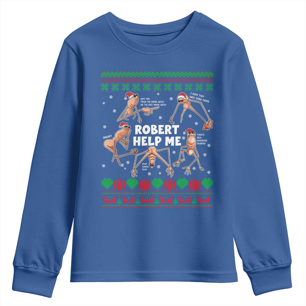 Marcus The Worm Christmas Meme Youth Sweatshirt TS14 Royal Blue Print Your Wear