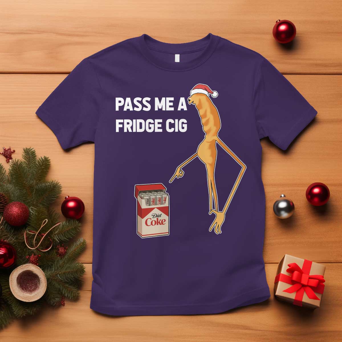 Marcus The Worm Christmas Meme T Shirt Pass Me A Fridge Cig TS14 Purple Print Your Wear