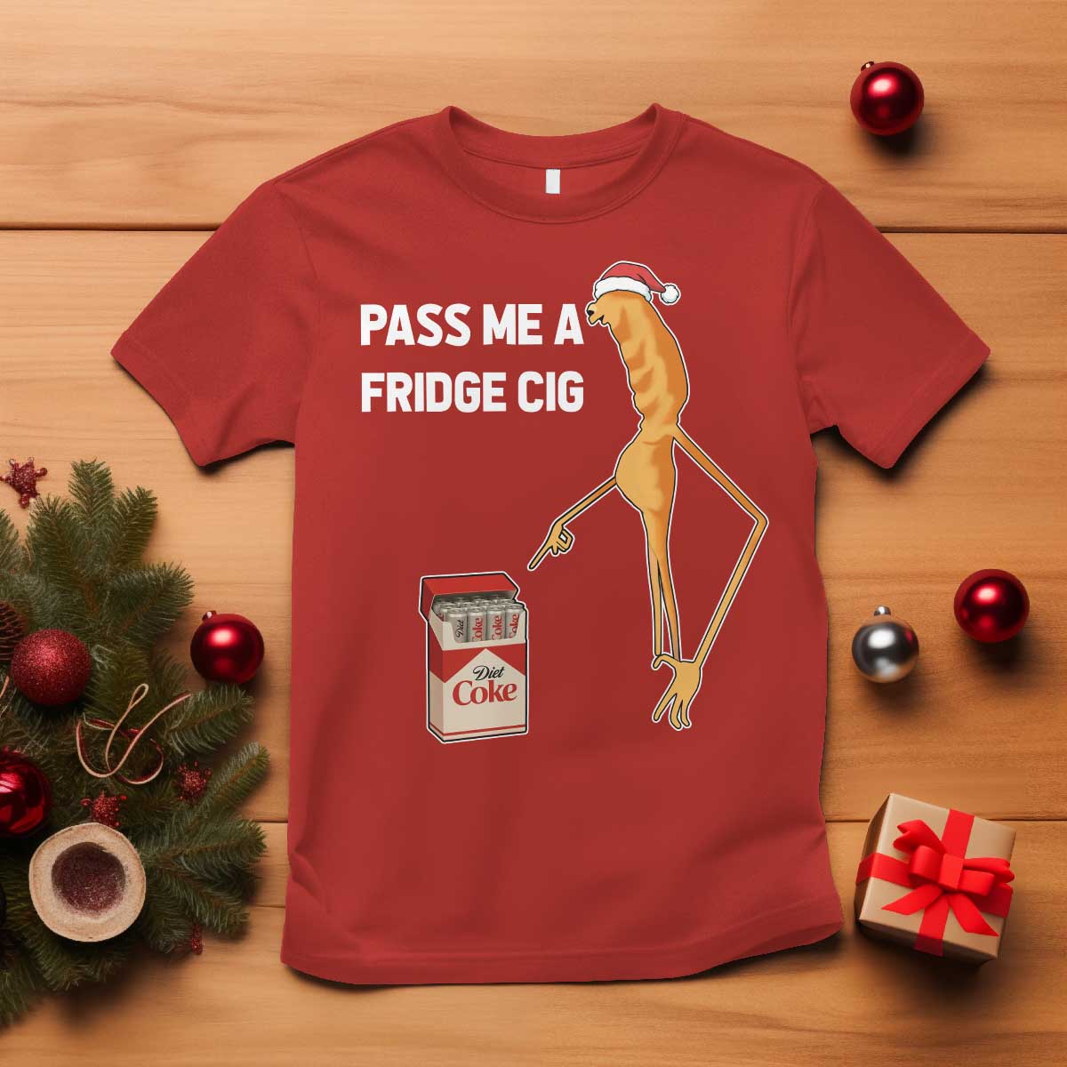 Marcus The Worm Christmas Meme T Shirt Pass Me A Fridge Cig TS14 Red Print Your Wear
