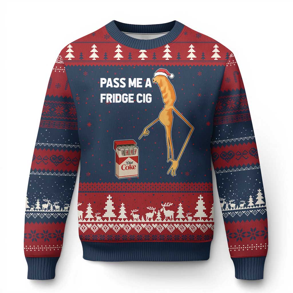 Marcus The Worm Robert Meme Xmas Ugly Christmas Sweater Pass Me A Fridge Cig TS14 Navy Red Print Your Wear