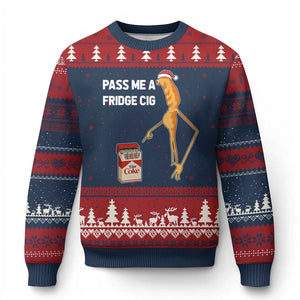 Marcus The Worm Robert Meme Xmas Ugly Christmas Sweater Pass Me A Fridge Cig TS14 Navy Red Print Your Wear