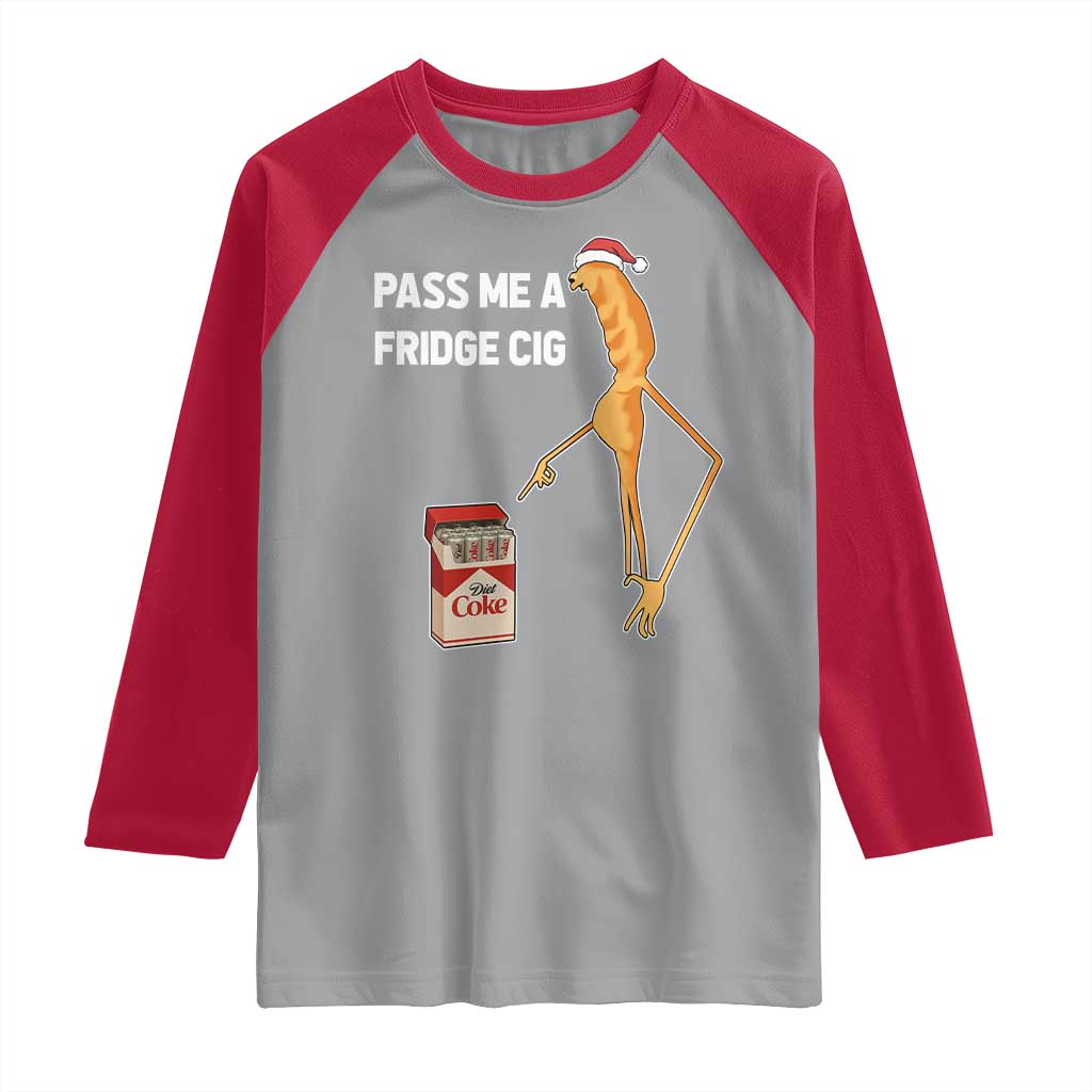 Marcus The Worm Christmas Meme Raglan Shirt Pass Me A Fridge Cig TS14 Sport Gray Red Print Your Wear
