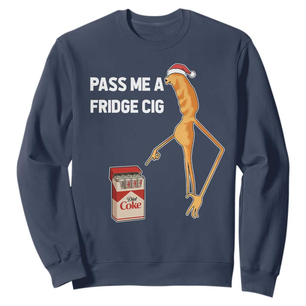 Marcus The Worm Christmas Meme Sweatshirt Pass Me A Fridge Cig TS14 Navy Print Your Wear