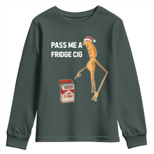 Marcus The Worm Christmas Meme Youth Sweatshirt Pass Me A Fridge Cig TS14 Dark Forest Green Print Your Wear