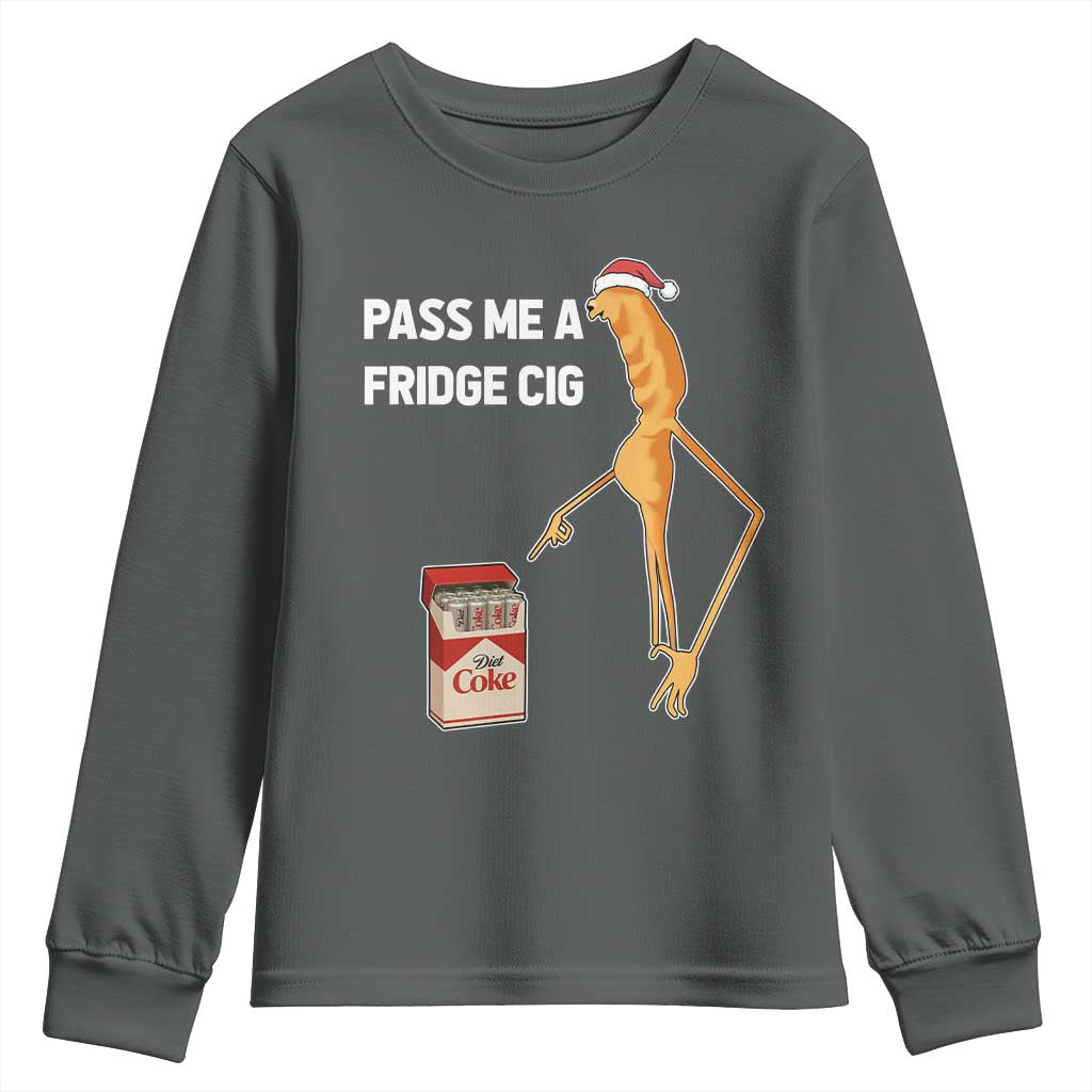 Marcus The Worm Christmas Meme Youth Sweatshirt Pass Me A Fridge Cig TS14 Dark Heather Print Your Wear