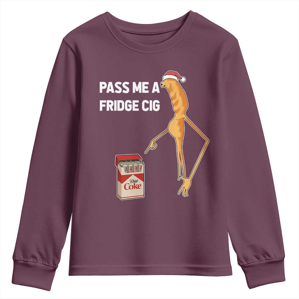 Marcus The Worm Christmas Meme Youth Sweatshirt Pass Me A Fridge Cig TS14 Maroon Print Your Wear