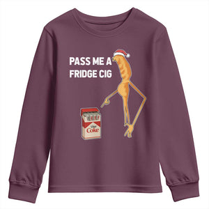 Marcus The Worm Christmas Meme Youth Sweatshirt Pass Me A Fridge Cig TS14 Maroon Print Your Wear