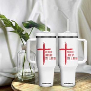 God Forbid A White Boy Get A Lil Motion Tumbler With Handle Funny Christian Quote Meme TS14 Print Your Wear