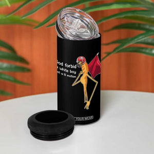 God Forbid A White Boy Get A Lil Motion 4 in 1 Can Cooler Tumbler Marcus The Worm Robert Meme Cosplay TS14 Print Your Wear