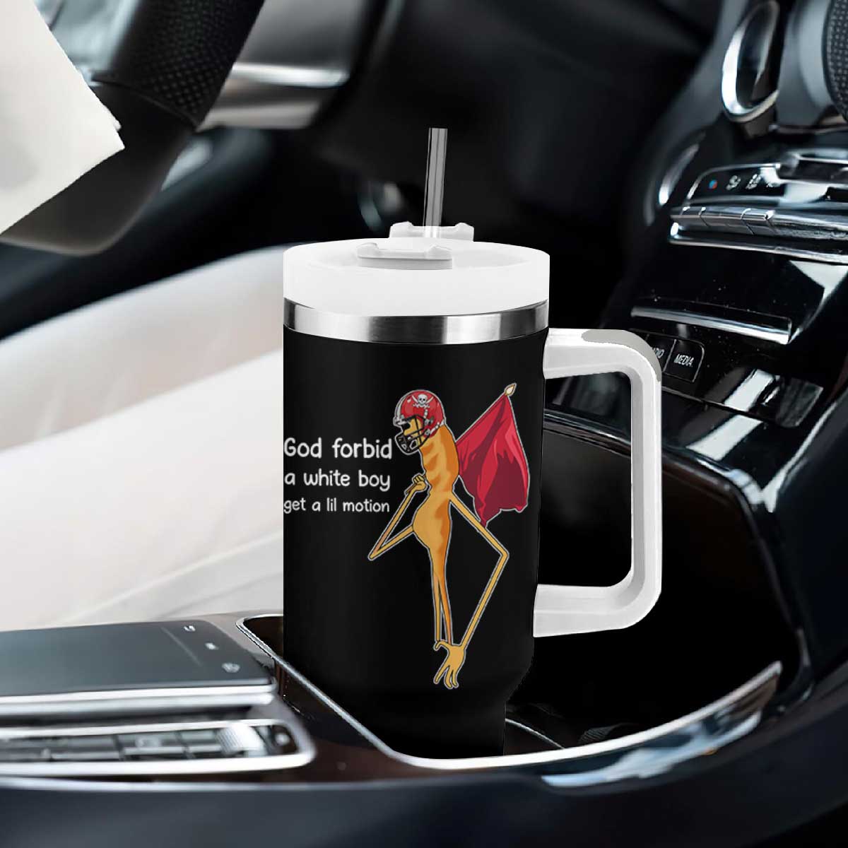 God Forbid A White Boy Get A Lil Motion Tumbler With Handle Marcus The Worm Robert Meme Cosplay TS14 Print Your Wear