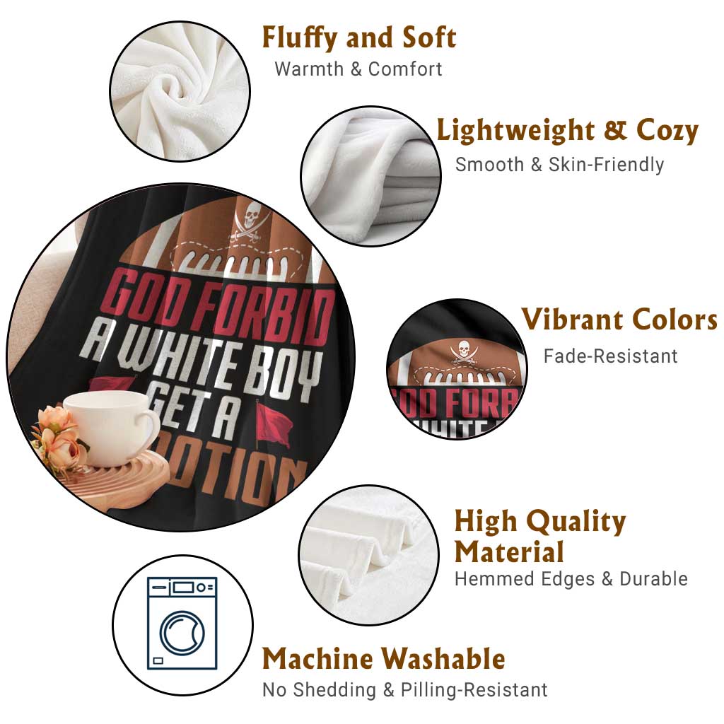 God Forbid A White Boy Get A Lil Motion Throw Blanket Funny Football Quote TS14 Print Your Wear