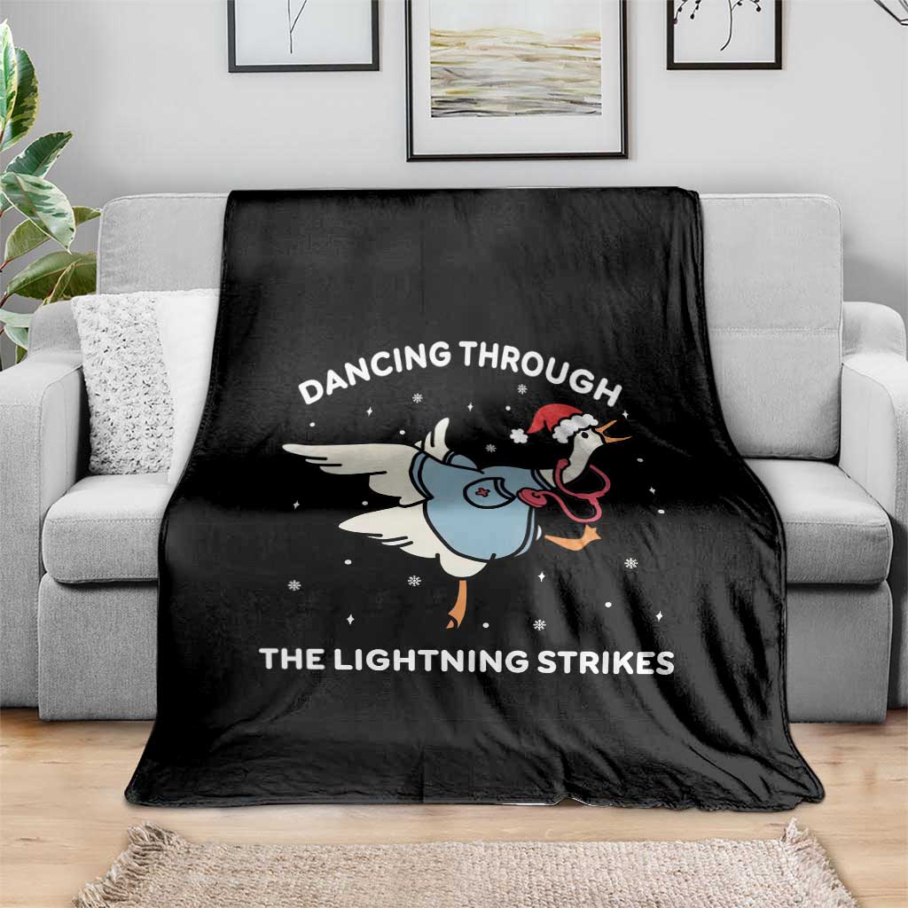 Christmas Goose Nurse Throw Blanket Dancing Through The Lightning Strikes TS14 Print Your Wear