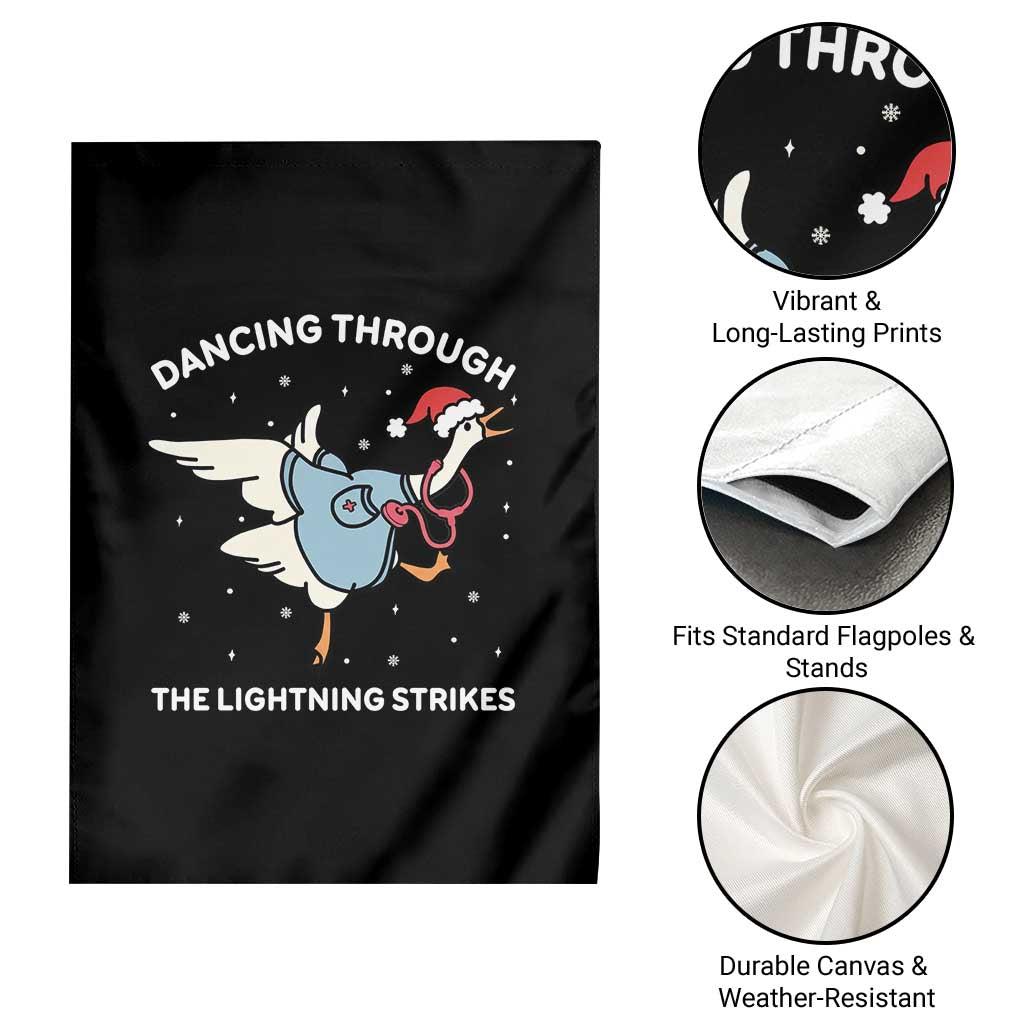 Christmas Goose Nurse Garden Flag Dancing Through The Lightning Strikes TS14 Print Your Wear