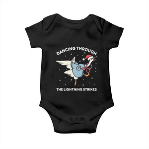 Christmas Goose Nurse Baby Onesie Dancing Through The Lightning Strikes TS14 Black Print Your Wear