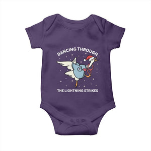 Christmas Goose Nurse Baby Onesie Dancing Through The Lightning Strikes TS14 Purple Print Your Wear