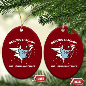 Christmas Goose Nurse Ceramic Ornament Dancing Through The Lightning Strikes - Print Your Wear