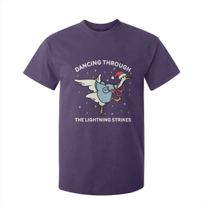 Christmas Goose Nurse T Shirt For Kid Dancing Through The Lightning Strikes TS14 Purple Print Your Wear