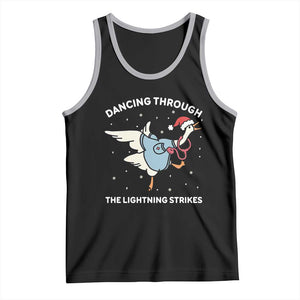 Christmas Goose Nurse Tank Top Dancing Through The Lightning Strikes TS14 Black Athletic Heather Print Your Wear