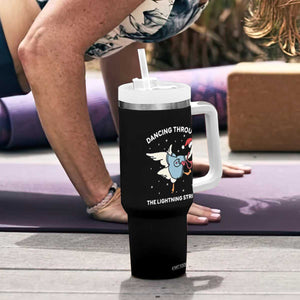 Christmas Goose Nurse Tumbler With Handle Dancing Through The Lightning Strikes - Print Your Wear