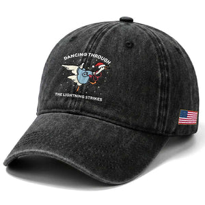 Christmas Goose Nurse Washed Cotton Baseball Cap Dancing Through The Lightning Strikes TS14 Print Your Wear