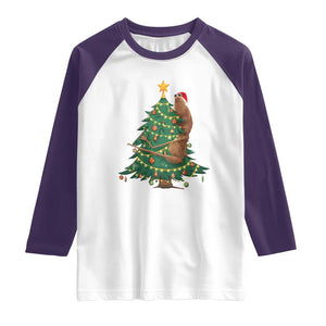Marcus The Worm Meme Funny Christmas Raglan Shirt TS14 White Purple Print Your Wear