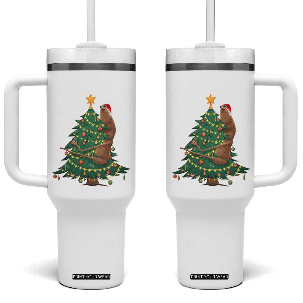 Marcus The Worm Meme Funny Christmas Tumbler With Handle TS14 One Size: 40 oz White Print Your Wear