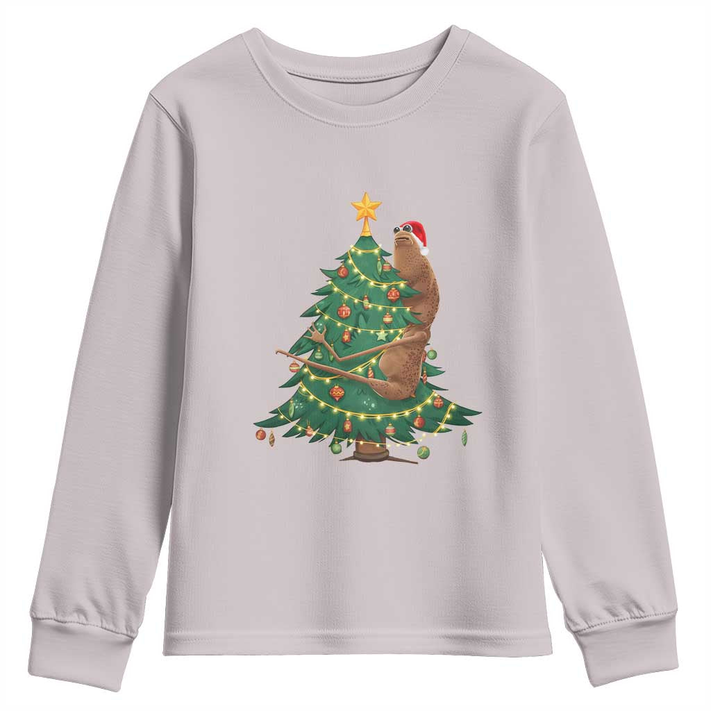 Marcus The Worm Meme Funny Christmas Youth Sweatshirt TS14 Ice Gray Print Your Wear