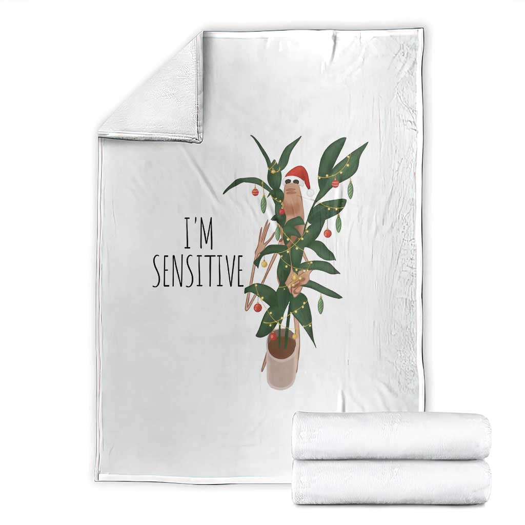 Marcus The Worm Christmas Meme Throw Blanket I Am Sensitive TS14 White Print Your Wear