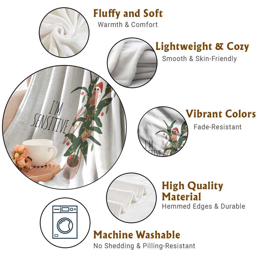 Marcus The Worm Christmas Meme Throw Blanket I Am Sensitive TS14 Print Your Wear