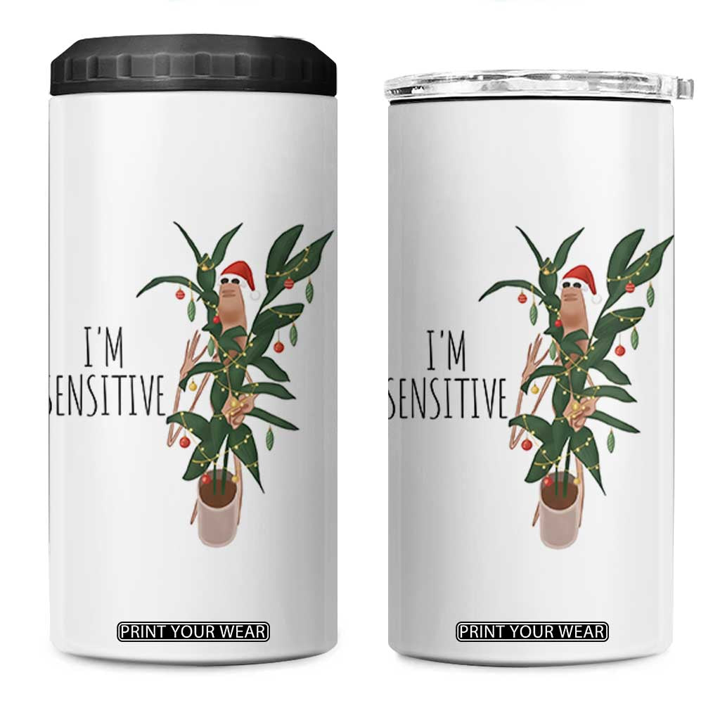 Marcus The Worm Christmas Meme 4 in 1 Can Cooler Tumbler I Am Sensitive TS14 One Size: 16 oz White Print Your Wear