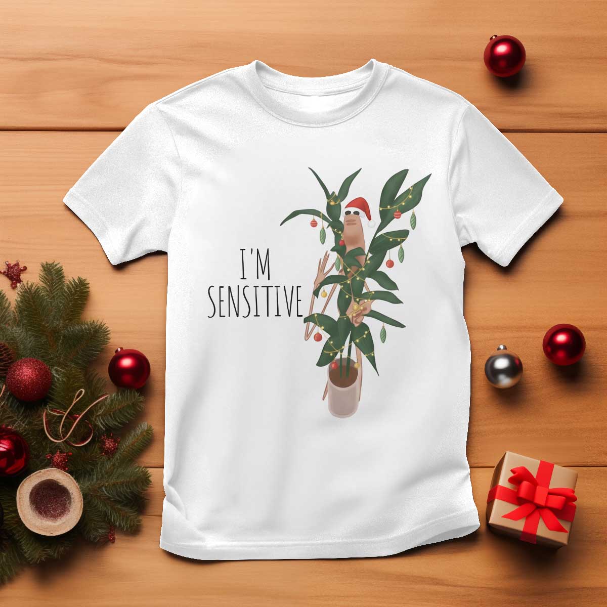Marcus The Worm Christmas Meme T Shirt I Am Sensitive TS14 White Print Your Wear