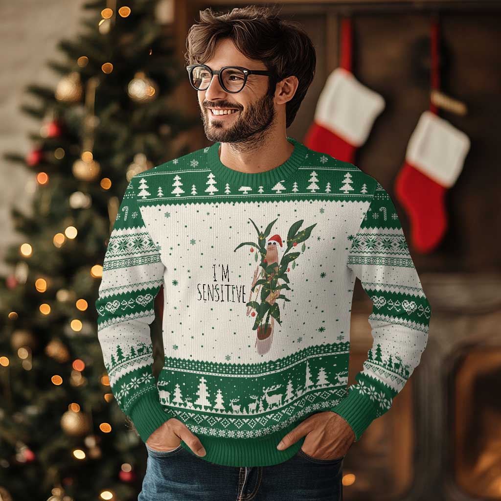 Marcus The Worm Robert Xmas Meme Ugly Christmas Sweater I Am Sensitive TS14 Beige Green Print Your Wear