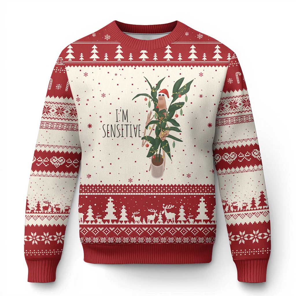 Marcus The Worm Robert Xmas Meme Ugly Christmas Sweater I Am Sensitive TS14 Beige Red Print Your Wear