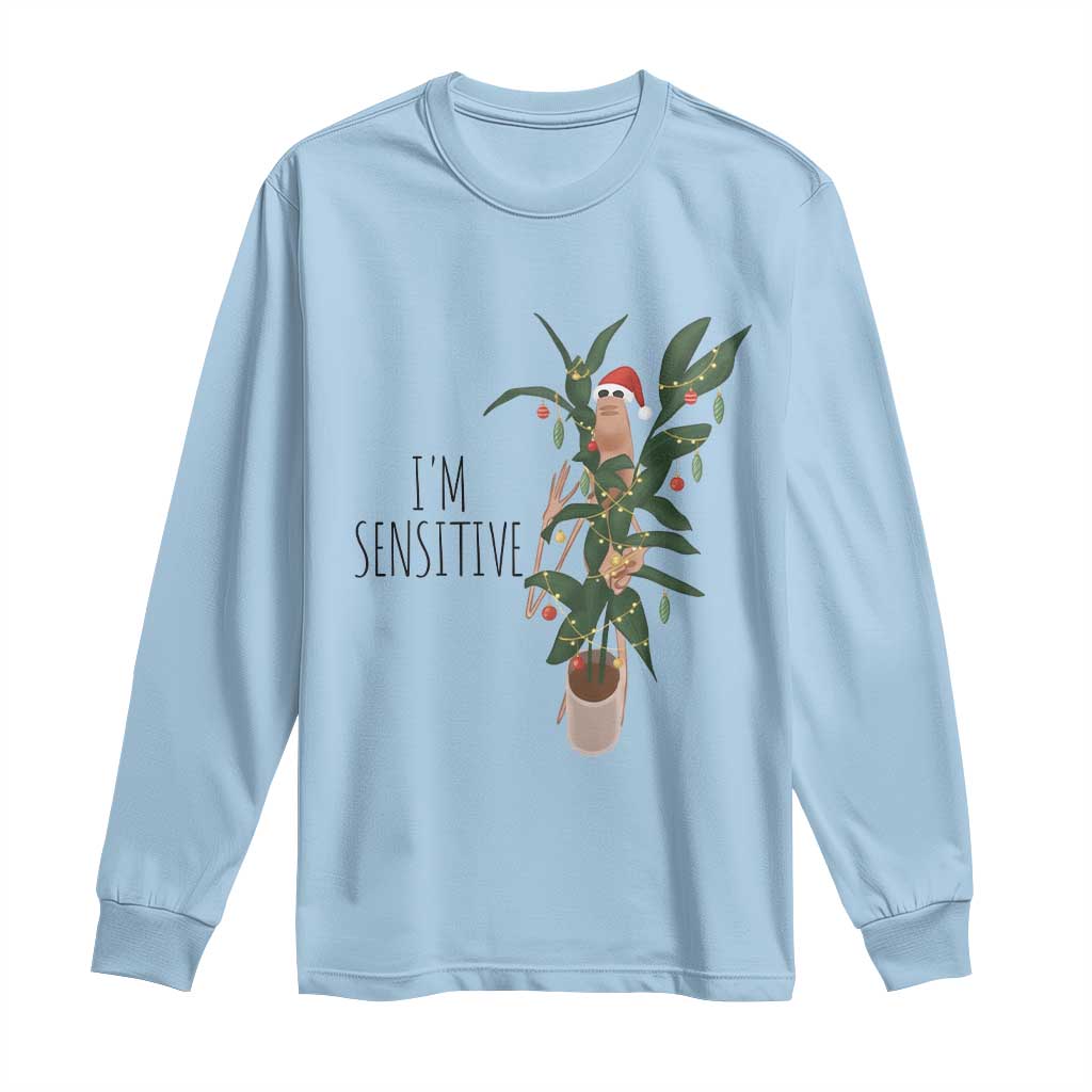 Marcus The Worm Christmas Meme Long Sleeve Shirt I Am Sensitive TS14 Light Blue Print Your Wear