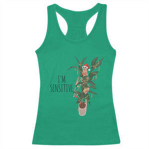 Marcus The Worm Christmas Meme Racerback Tank Top I Am Sensitive TS14 Irish Green Print Your Wear