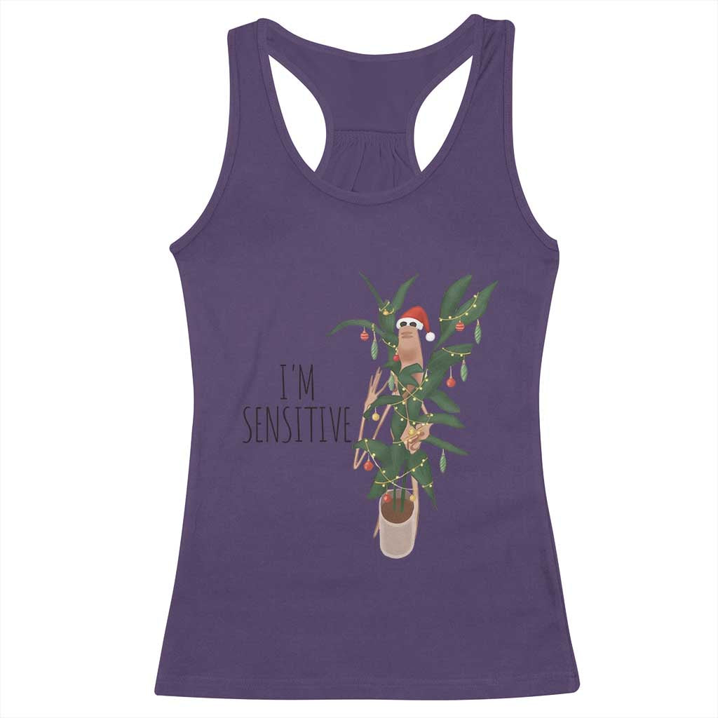 Marcus The Worm Christmas Meme Racerback Tank Top I Am Sensitive TS14 Purple Print Your Wear
