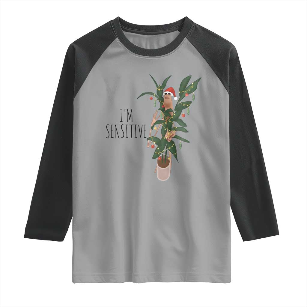 Marcus The Worm Christmas Meme Raglan Shirt I Am Sensitive TS14 Sport Gray Black Print Your Wear