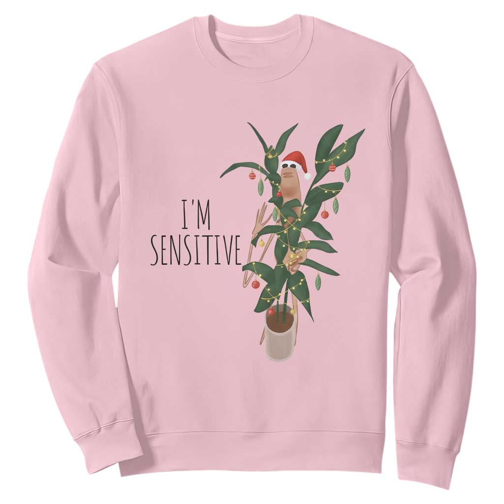 Marcus The Worm Christmas Meme Sweatshirt I Am Sensitive TS14 Light Pink Print Your Wear