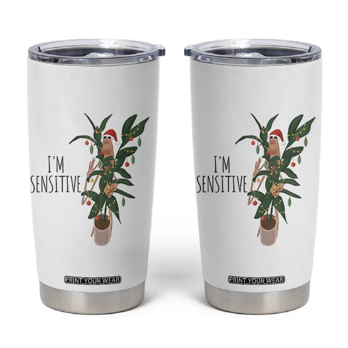 Marcus The Worm Christmas Meme Tumbler Cup I Am Sensitive TS14 White Print Your Wear