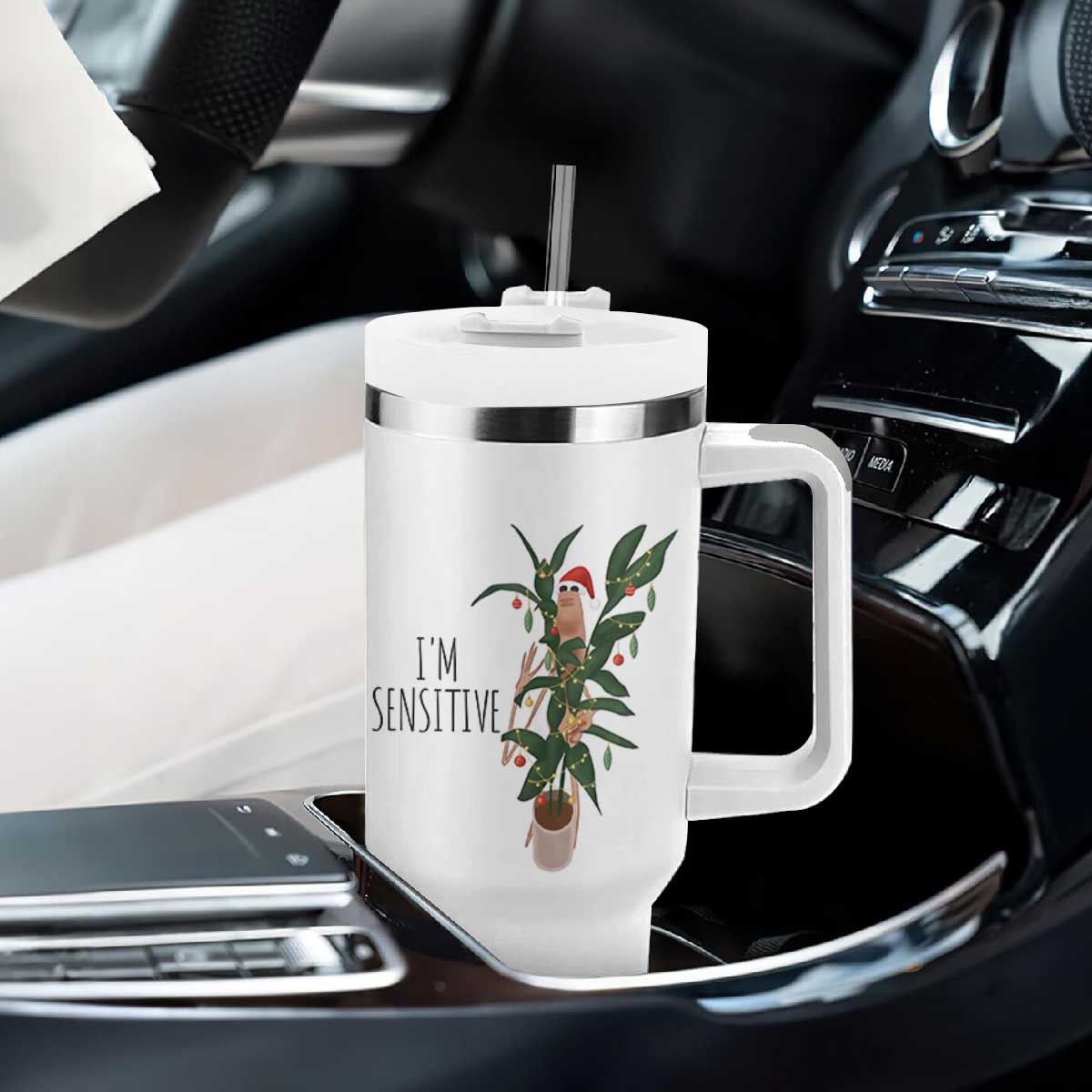Marcus The Worm Christmas Meme Tumbler With Handle I Am Sensitive TS14 Print Your Wear