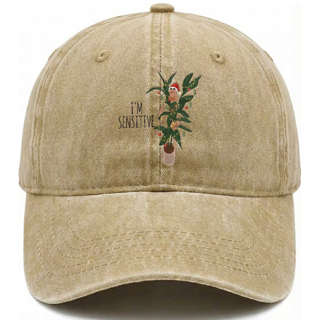 Marcus The Worm Robert Christmas Meme Washed Cotton Baseball Cap I Am Sensitive TS14 Washed Cap Universal Fit Khaki Print Your Wear