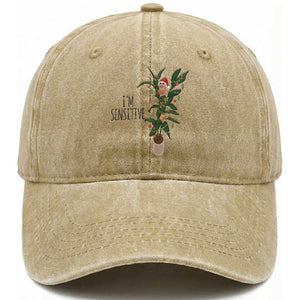 Marcus The Worm Robert Christmas Meme Washed Cotton Baseball Cap I Am Sensitive TS14 Washed Cap Universal Fit Khaki Print Your Wear