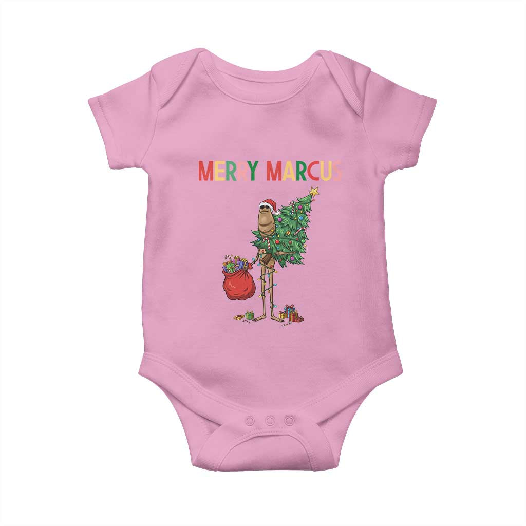 Marcus The Worm Christmas Meme Baby Onesie TS14 Light Pink Print Your Wear