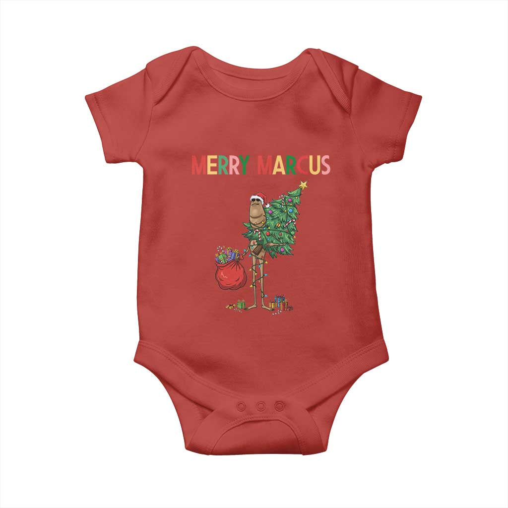 Marcus The Worm Christmas Meme Baby Onesie TS14 Red Print Your Wear