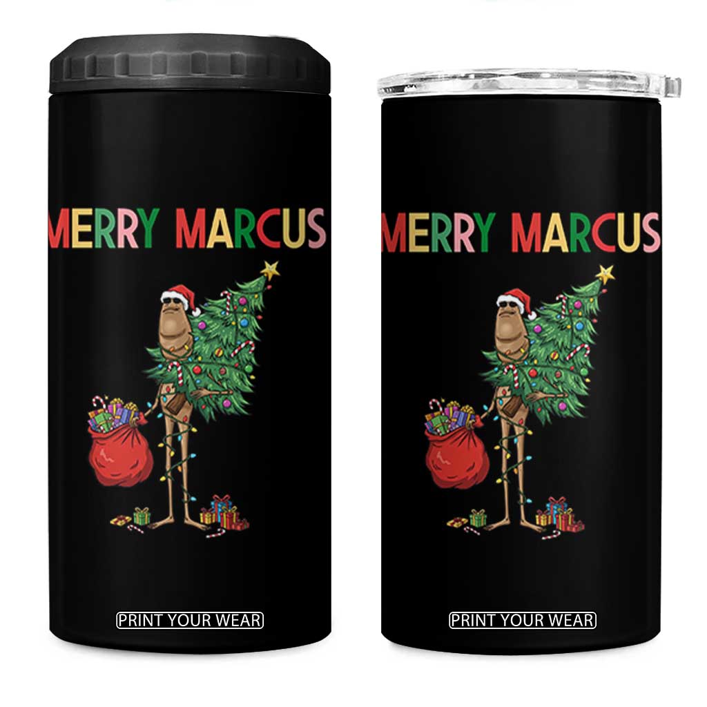 Marcus The Worm Christmas Meme 4 in 1 Can Cooler Tumbler TS14 One Size: 16 oz Black Print Your Wear
