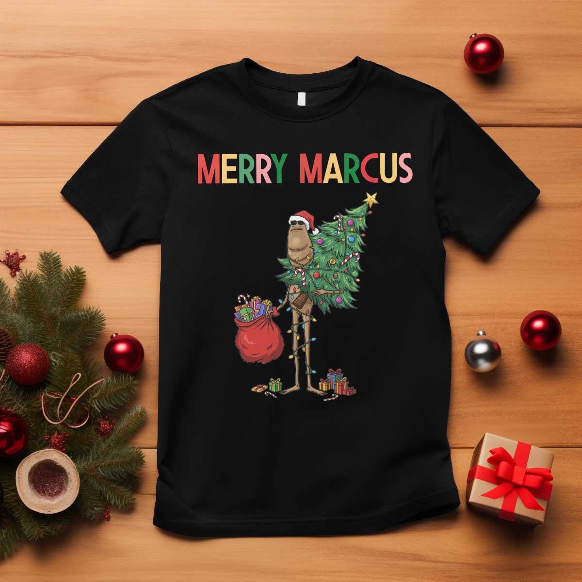Marcus The Worm Christmas Meme T Shirt TS14 Black Print Your Wear