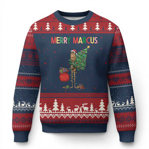 Marcus The Worm Xmas Meme Ugly Christmas Sweater TS14 Navy Red Print Your Wear