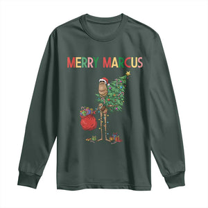 Marcus The Worm Christmas Meme Long Sleeve Shirt TS14 Dark Forest Green Print Your Wear