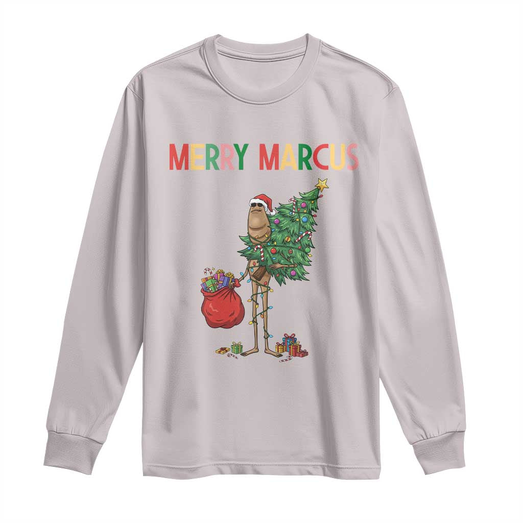 Marcus The Worm Christmas Meme Long Sleeve Shirt TS14 Ice Gray Print Your Wear