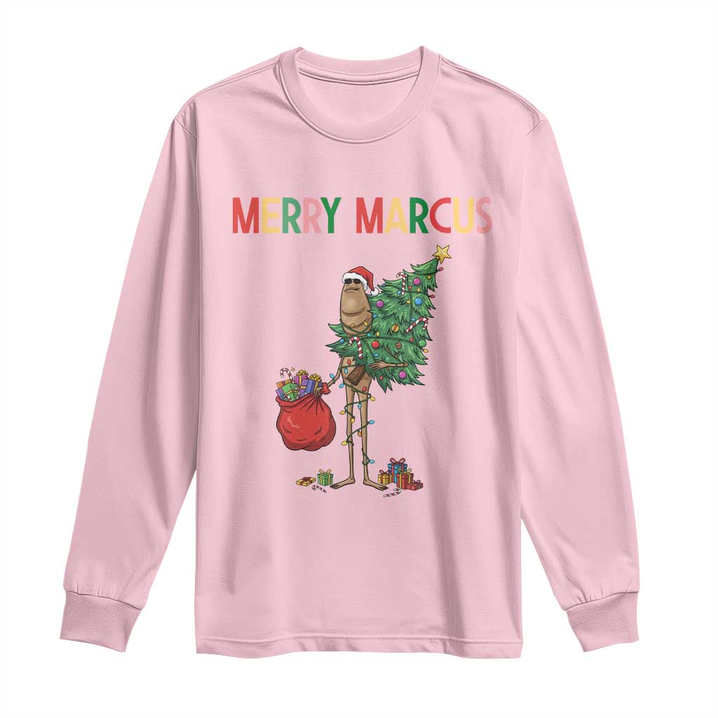 Marcus The Worm Christmas Meme Long Sleeve Shirt TS14 Light Pink Print Your Wear